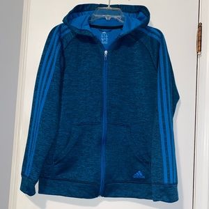 Adidas climawarm navy blue full zip hoodie woman’s M EUC